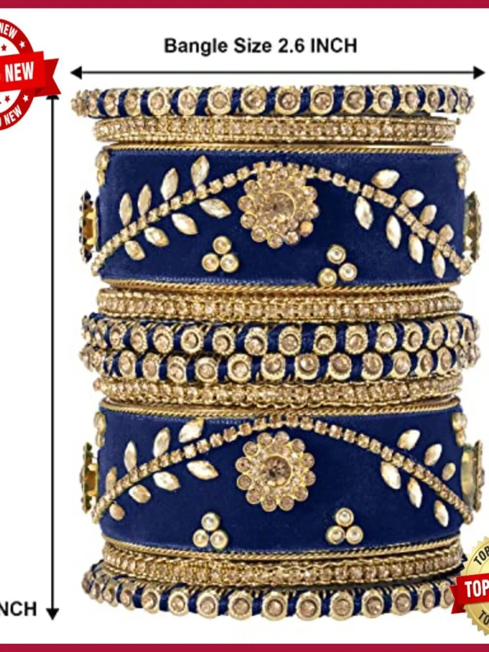 Ethnic Stone Studded Bangle Set Wedding Chudha Indian Jewelry Gift